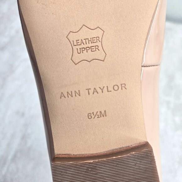 Ann Taylor Bow Ballet Flats Tan Leather Dressy Coquette Minimalist Shoe Size 6.5 - Picture 11 of 12